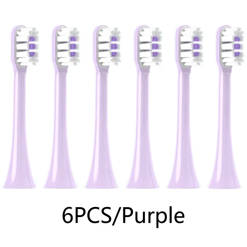 4/6PCS Copper Free Replaceable Brush Heads for SOOCAS X3/X3U/X5 Soft DuPont Bristle Mint/VanGo Green/Purple No Metal Nozzles