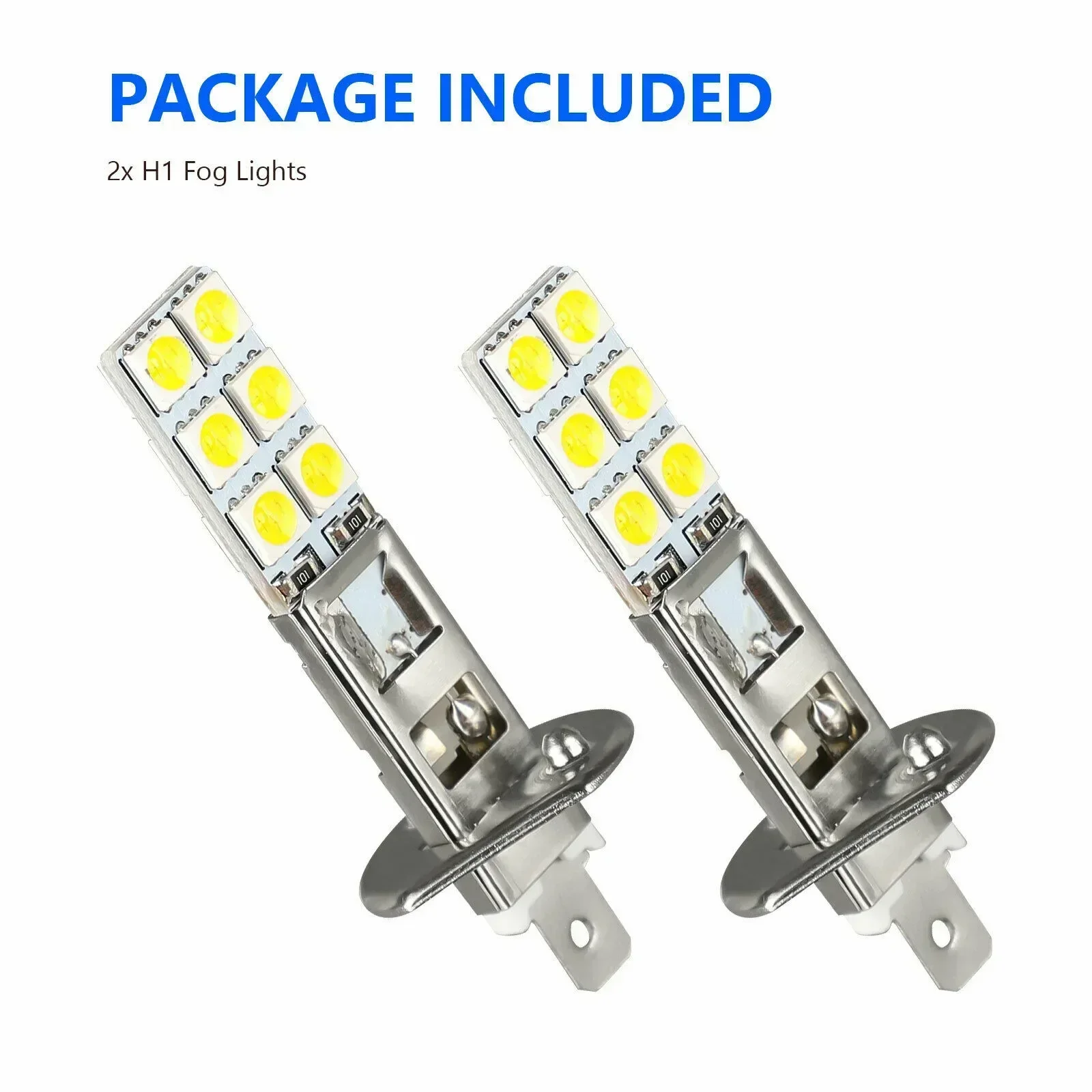 LED Headlights 2x H1 Fog Lights H1 6000K Super White 55W LED Headlight Bulbs Kit Fog Driving Lights Aluminum Practical Replacement Accessories