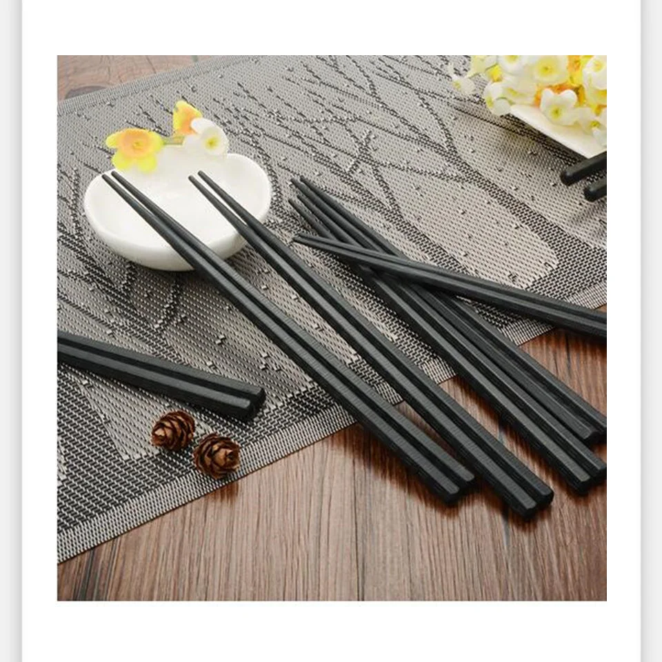

200 pair/lot Japanese sushi hashi chopsticks long alloy sticks household kitchen anti resable black chop sticks lin5005