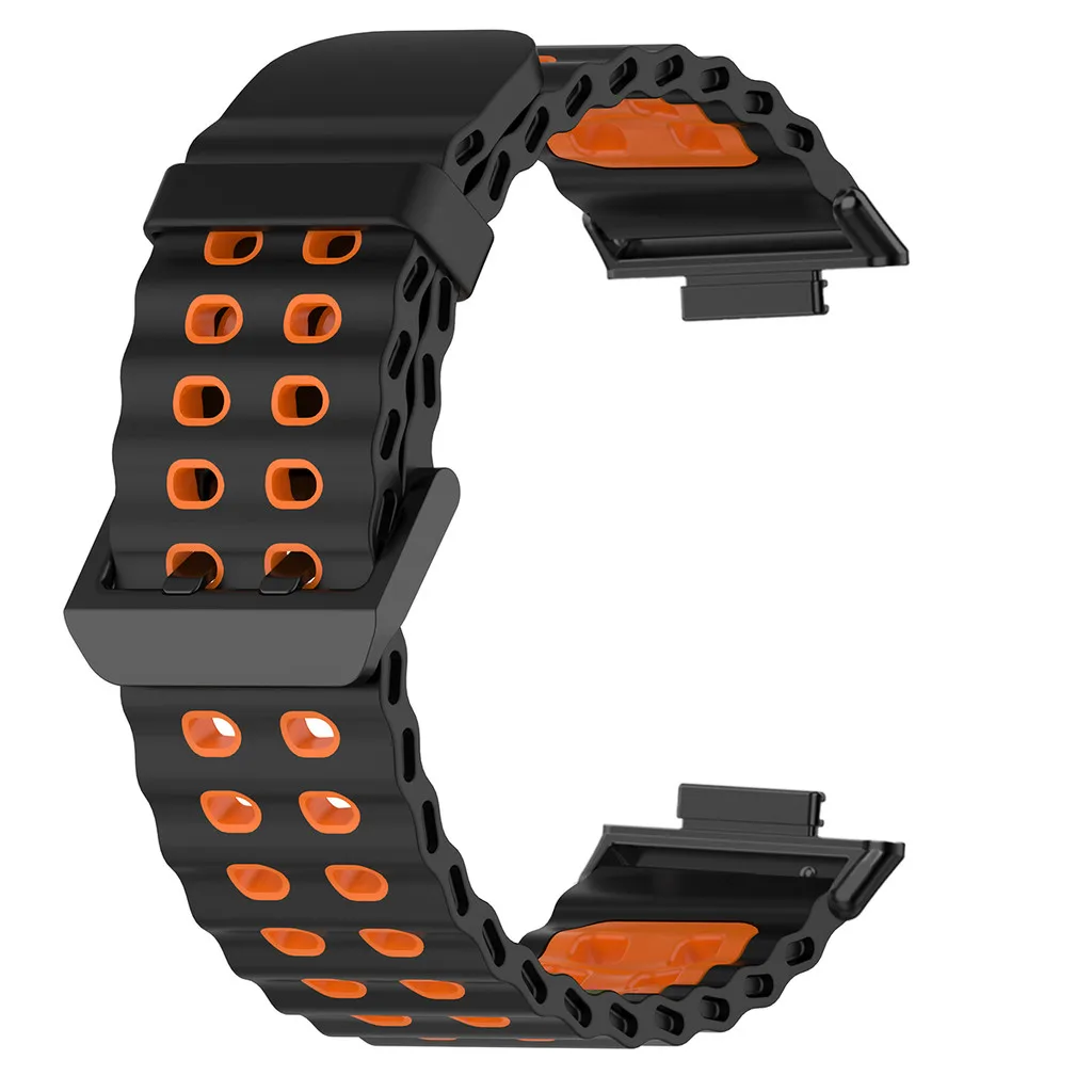 Silicone Two-Tone Breathable Sport Wristband Strap