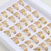 36 Pcs/lot A-Z 26 Letters Heart Stainless Steel Rings for Women Initial Alphabet Couple Ring Female Jewelry Best Friend Gifts 6