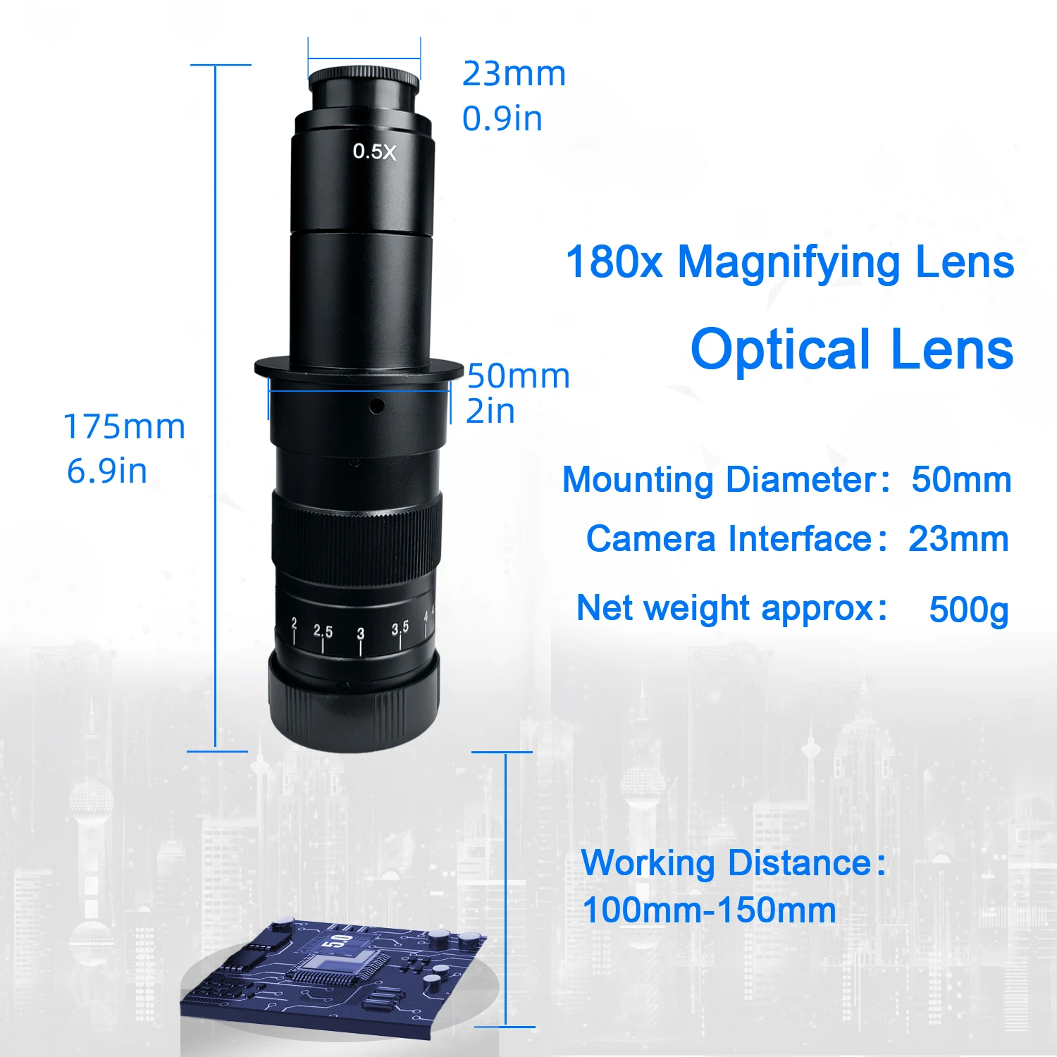 YIZHAN 48MP 4K USB HDMI VGA Digital Video Monocular Microscope Camera Continus Zoom 180X C-Mount Soldering Phone Repair Tools 4