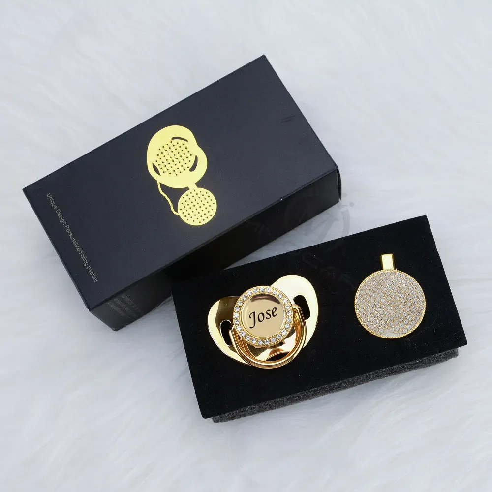MIYOCAR Personalized any name can make gold bling pacifier and