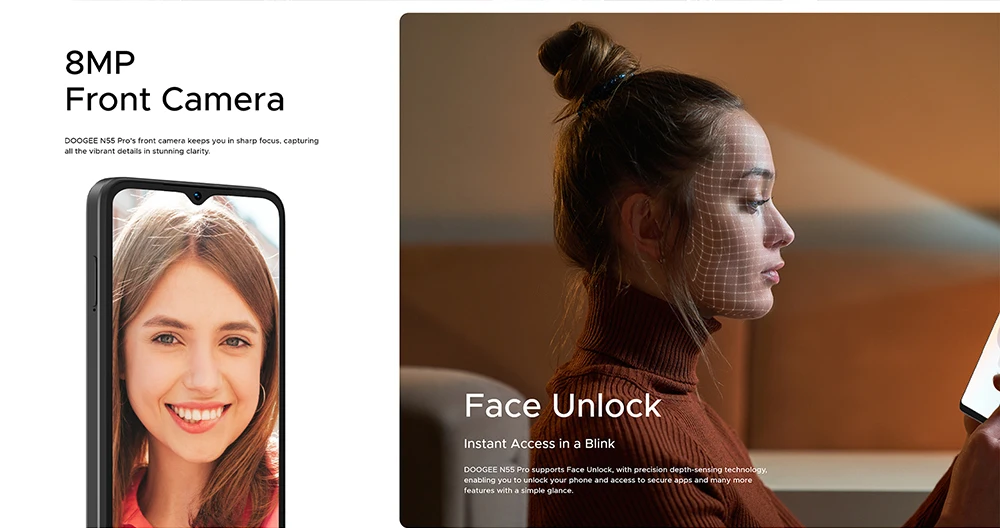 DOOGEE N55 Android 14 Smartphone 6.56 « HD S71edc2519ab344a1a2e28a36630883e6B