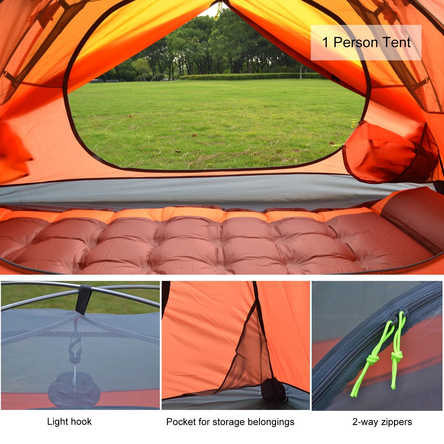 Desert Fox 1 Person Hiking Tent Backpack Travelling Camping Single Tents 3 Seasons Lightweight for Bicycling Hunting Climbing