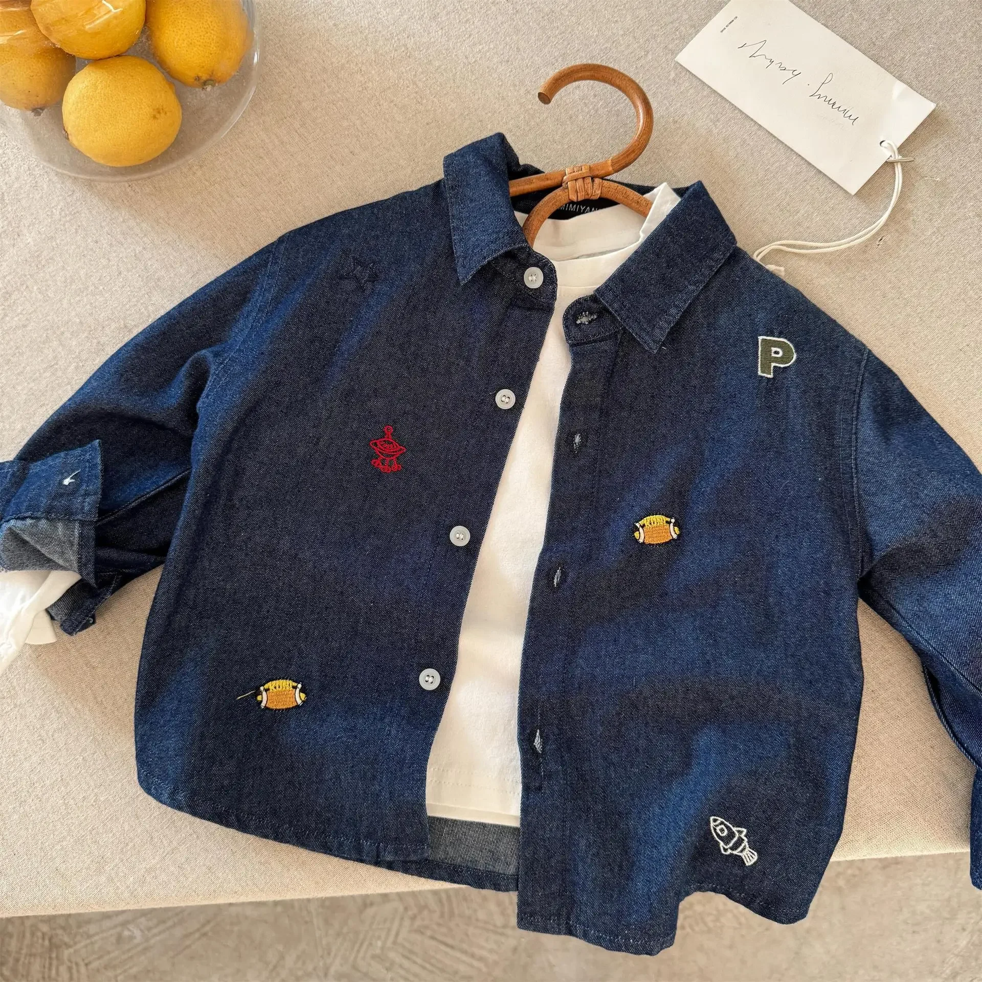 Baby Girls Boys Jean Blouses Kids Blue Shirts Spring Autumn Tops 1 To 6Yrs Children's Korean Style Clothing