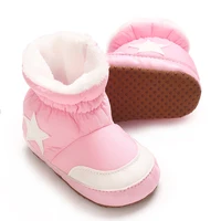 PINK Super Cute Winter Snow Baby Boots Cute Bear Warm Booties For Kids Soft Sole Infant Newborn Toddler Baby Girl Shoes 3