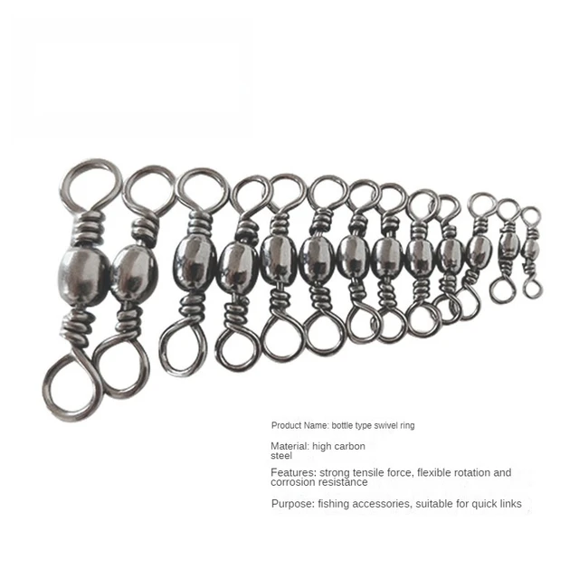 50pcs/lot Fishing Swivel Ball Bearing High Carbon Steel Flexible Rotation 8 Ring  Connector Rolling Swivel Fishing Accessories - AliExpress