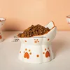 Cat Ceramic Food Bowl Elevated Pet Drinking Eating Feeders Small Puppy Dogs Snack Water Bowls Set Cats Feeding Accessories 4