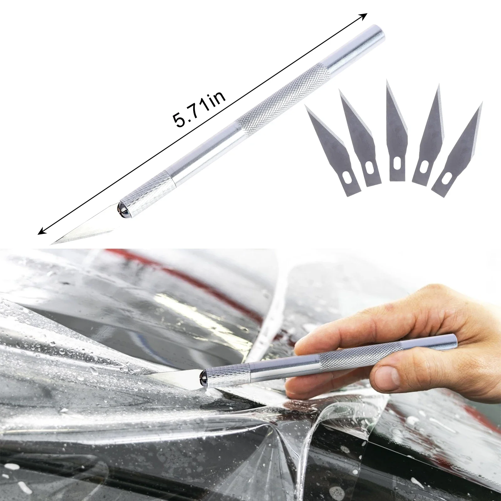 Car Vinyl Tint Film Installation Tool Kit Rubber Scraper Magnetic Holder Wrapping Sticker Carving Knife with Spare Blades