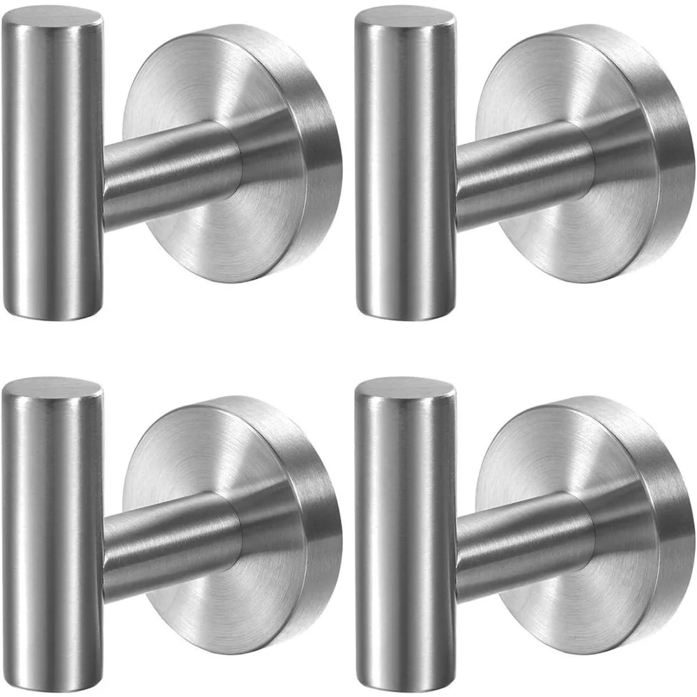 Towel Hooks Garment Hooks Bath Towel Hooks SUS 304 Stainless Steel Storage Holder Hook Heavy Duty Coat Hanger Bathroom Livingroom Wall Mounted Wall Hook
