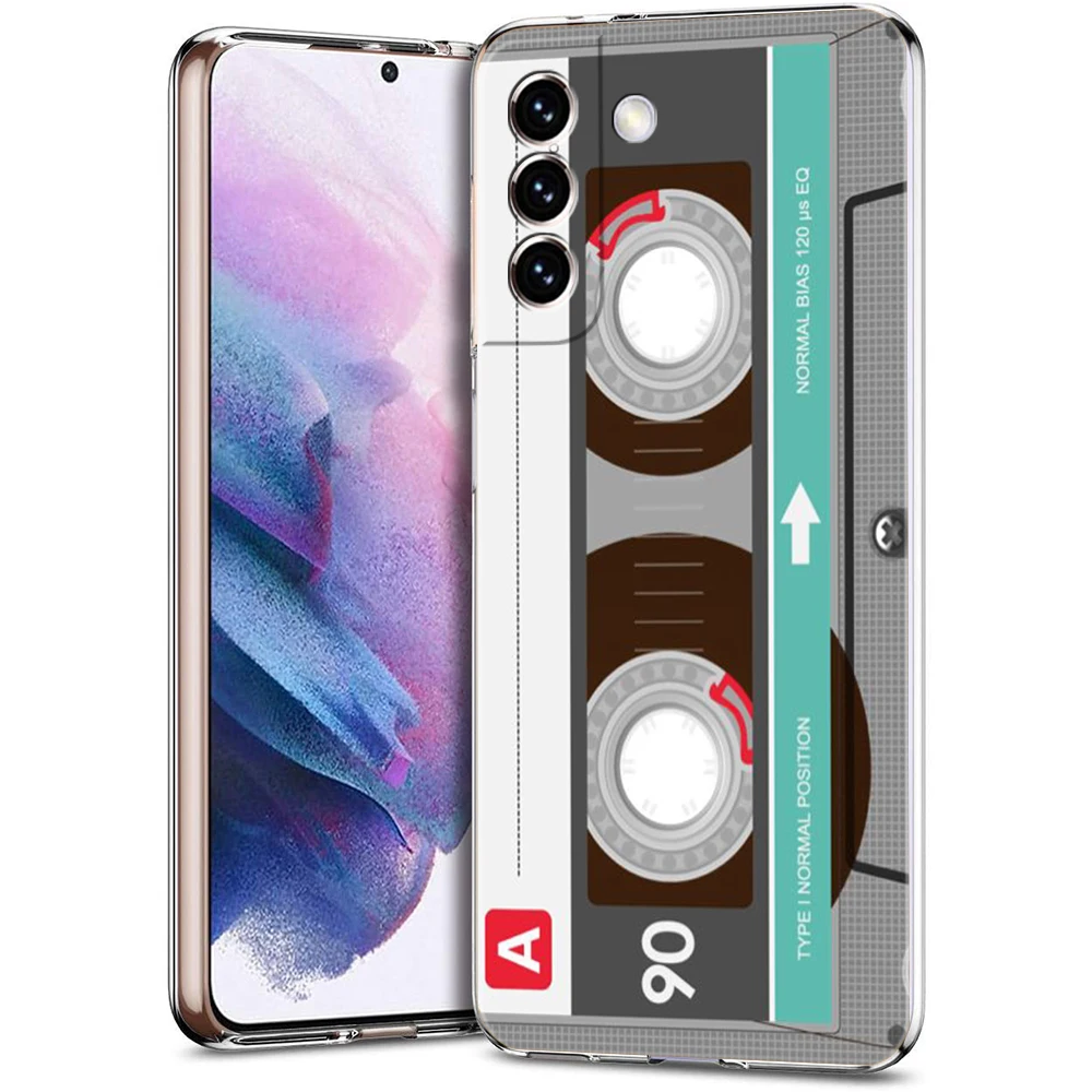 Vintage Cassette Tape Design Soft Clear Silicone Phone Case