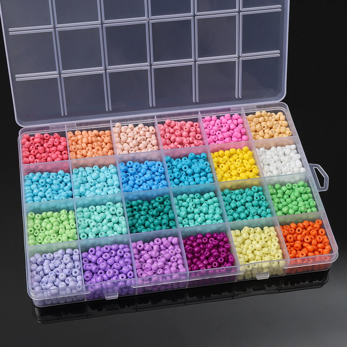 Kit per la creazione di braccialetti, 48 colori, 3 scatole di perline