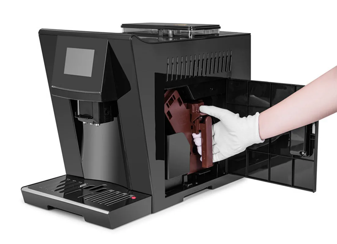4 Language One Touch Fully Automatic Bean To Cup Espresso Coffee Machine Coffee Beans Powder Brewing Milk Foam Cappuccino Latte