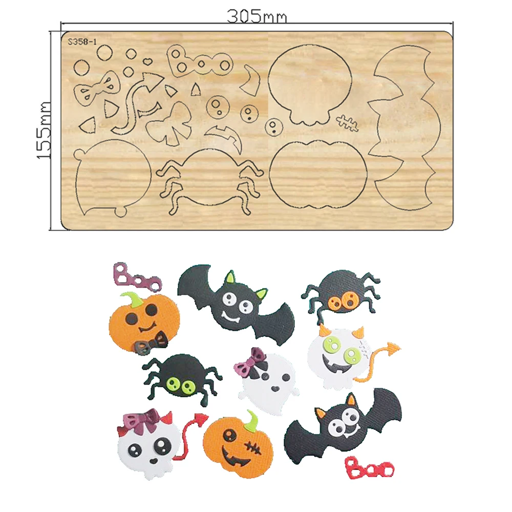 

Halloween Ornaments Cute Bat Cutting Dies Wooden Dies Suitable for Common Die Cutting Machines on the Market