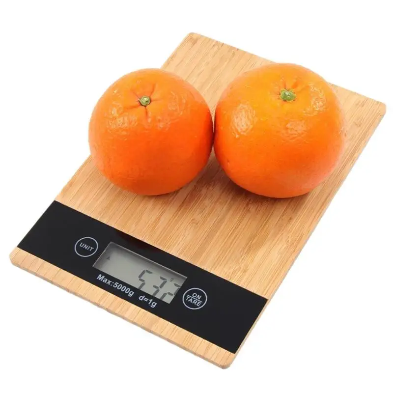 

Kitchen Scale Bamboo LED Display Food Wood Scale Household Coffee Scale With LED Bamboo Baking Scale Kitchen Accessories