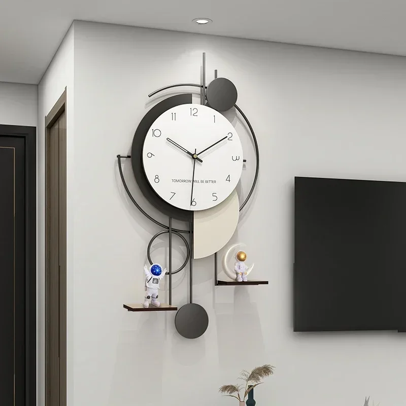 Pendulum Living Room Clocks Wall Modern Wood Large Digital Wall Clock Decoration Items Reloj Digital Pared Minimalist Decor 3