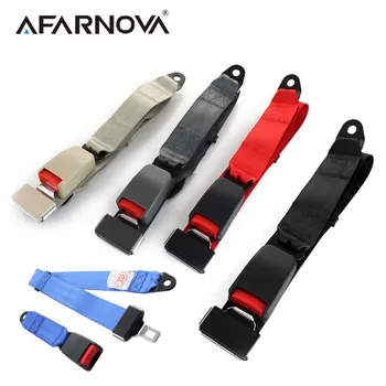 Red 2 Points Seat Belt Universal Car Safety Belt 5 Color Red Black Blue Beige Gray Safety Belt Long 110cm Seat Belt 1