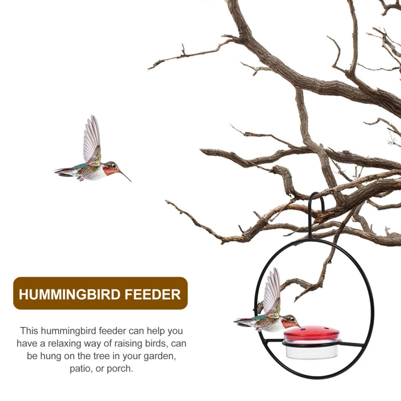 Metal Hanging Hummingbird Feeder Home Garden Small Bird Feeder Garden Bird Feeder Tray Feeding Outdoor Decor Treats images - 6