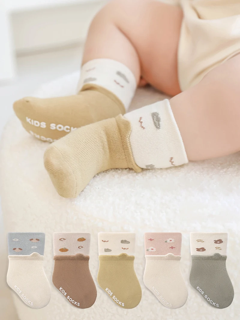 Cotton Baby Socks Autumn Seamless Non Slip Kids Soft Skin