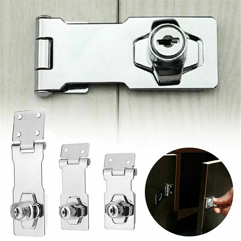 Cabinet Safety Lock Mini Padlock Security Padlock Door Lock Travel Padlock Luggage Padlock Cabinet Lock Door Safety Lock Locking Hasp Staple With Keys