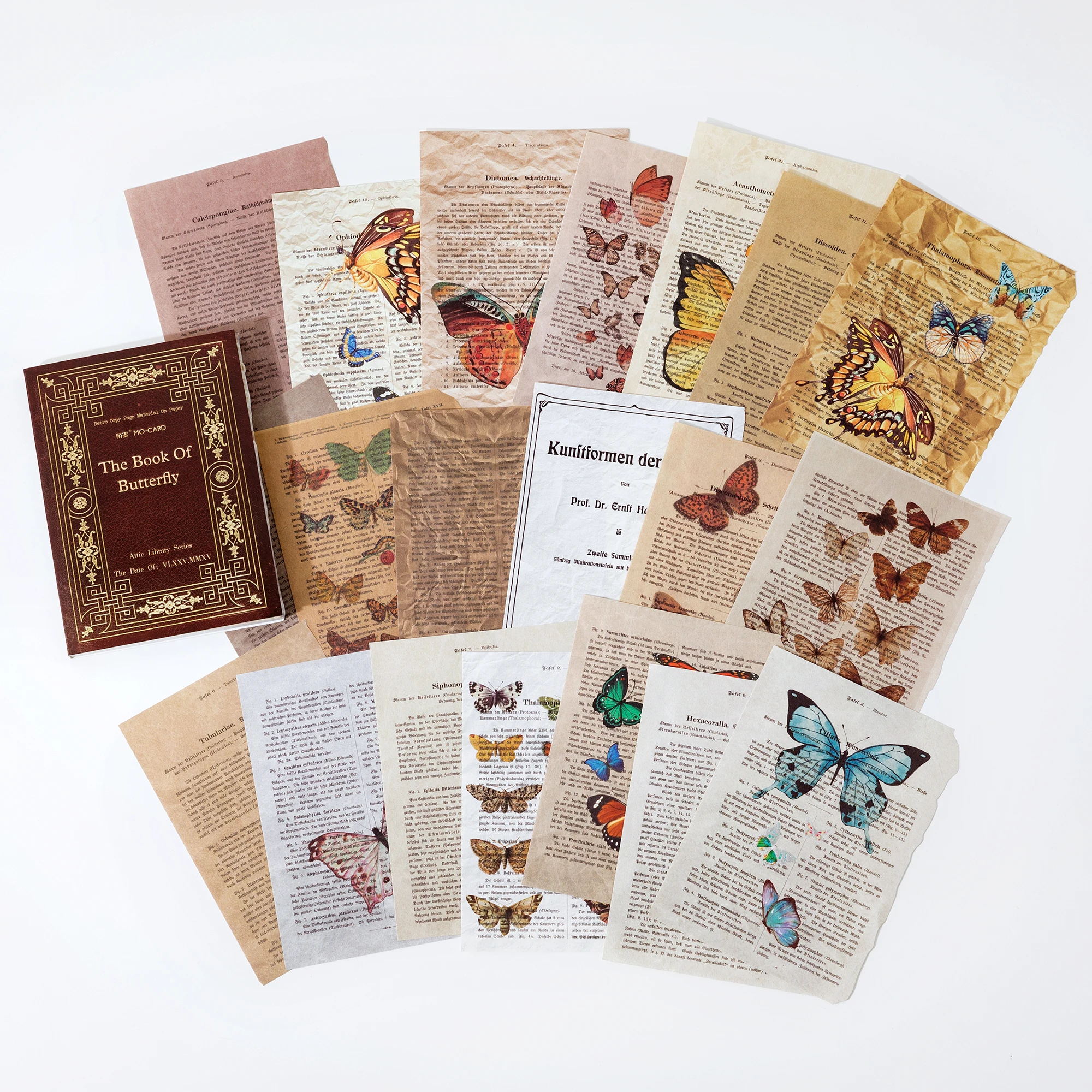 60 pcs Retro traces book page material paper series tore up