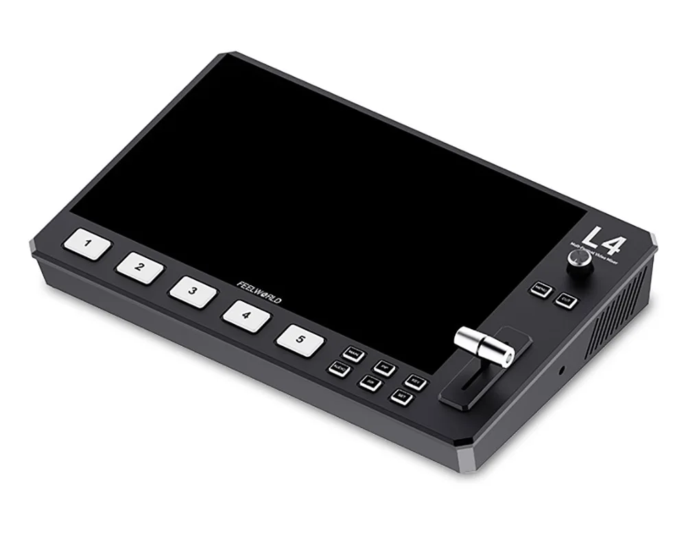FEELWORLD L4 Video Switcher Multi-camera Video Mixer 10.1 inch Touch Screen USB3.0 Fast Streaming Live Streaming Equipments