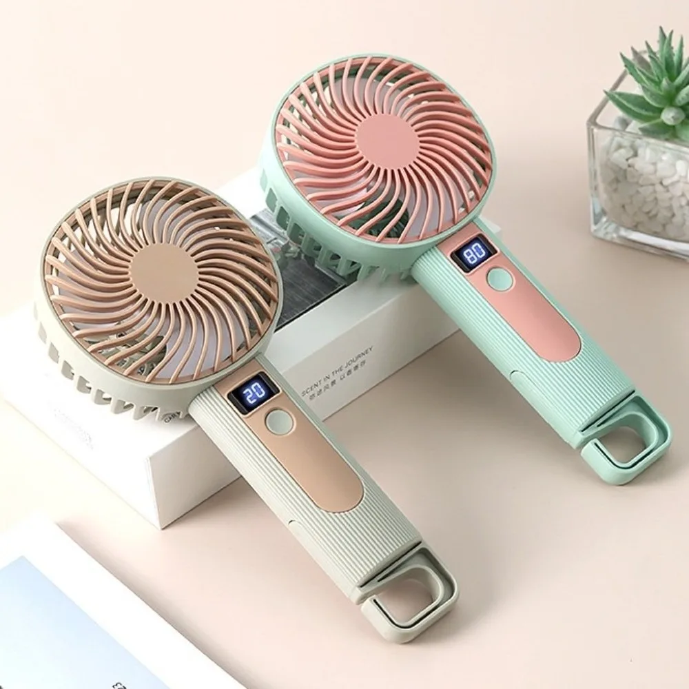 2 in 1 디지털 디스플레이 휴대용 팬 120 속도 USB 충전식 미니 휴대용 냉각 팬 소형 경량