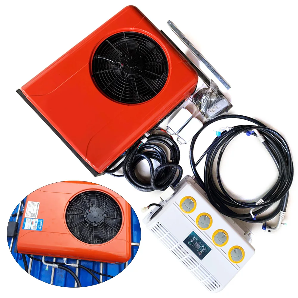 800W 12V 4 Gears Electric Universal Driven Bus Pickup Truck Air Conditioner Outdoor and Indoor Unit Air-conditioner for Cooling