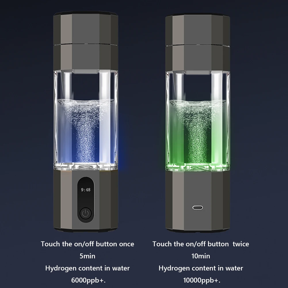 Hydrogen Water Bottle Generator 8000PPB | SPE/PEM Technology Portable H2 Maker | 280mL BPA-Free