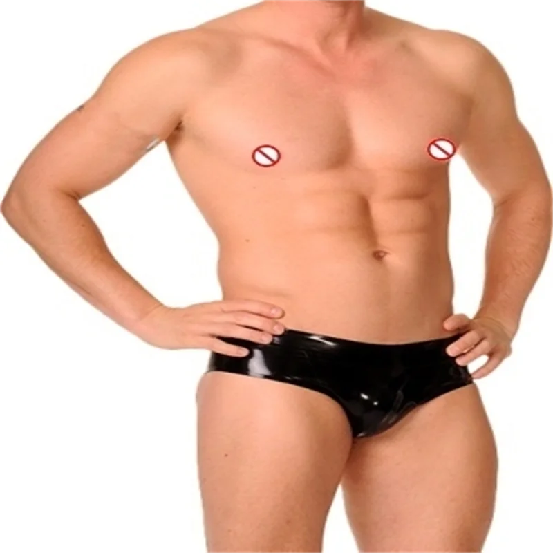 

Латексные фетиш нижнее белье сексуальные мужские плавки черные шорты из натурального каучука (без молнии)