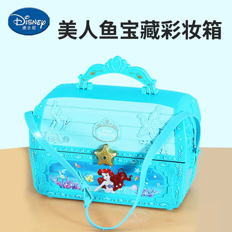Disney girls mermaid princess elsa Cosmetics Make up set polish Beauty makeup box With original box kids Christmas gift 2