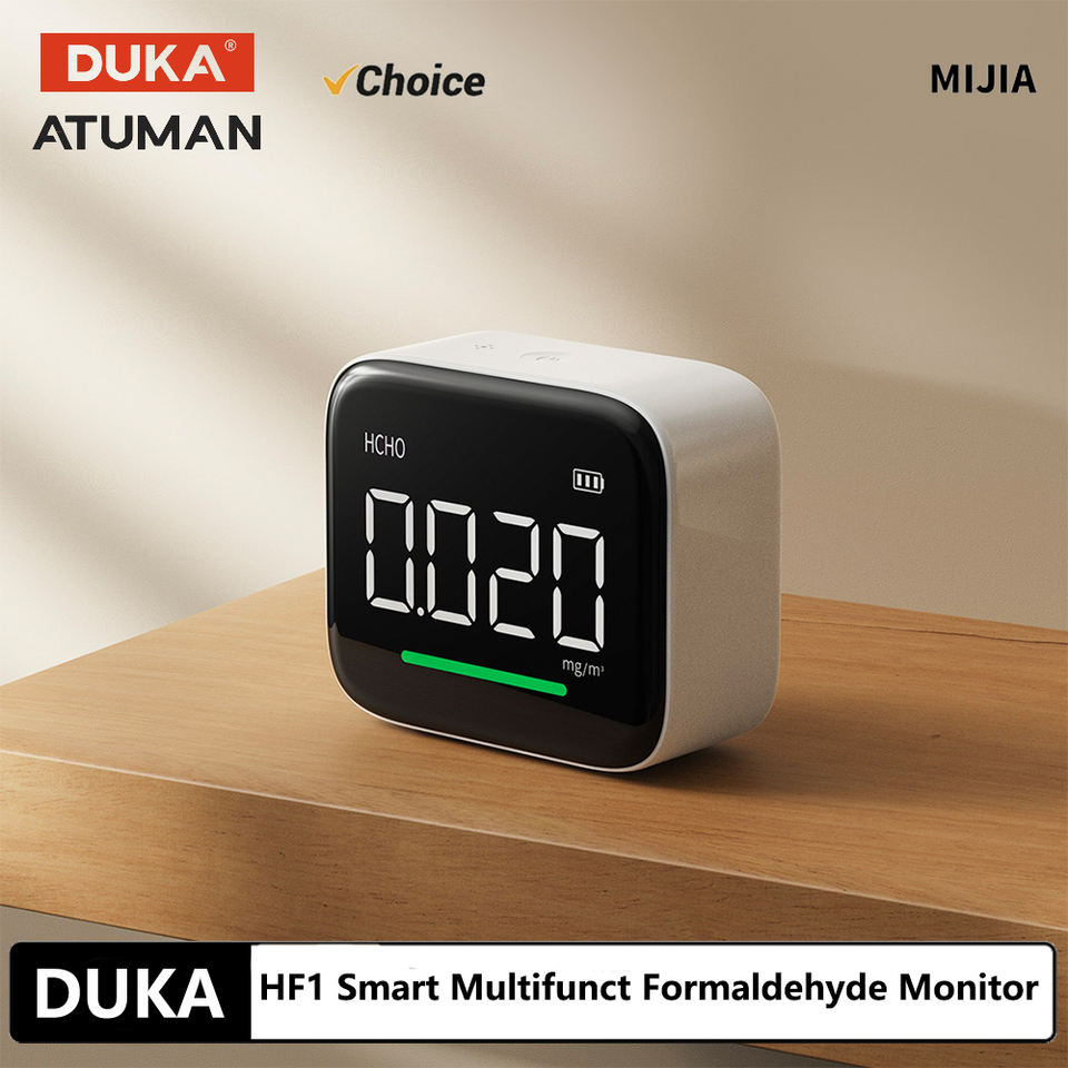 Xiaomi DUKA Atuman HF1 Smart Formaldehyde Monitoring Device Multifunctional Portable Digital Temperature Hygrometer Mi Home APP