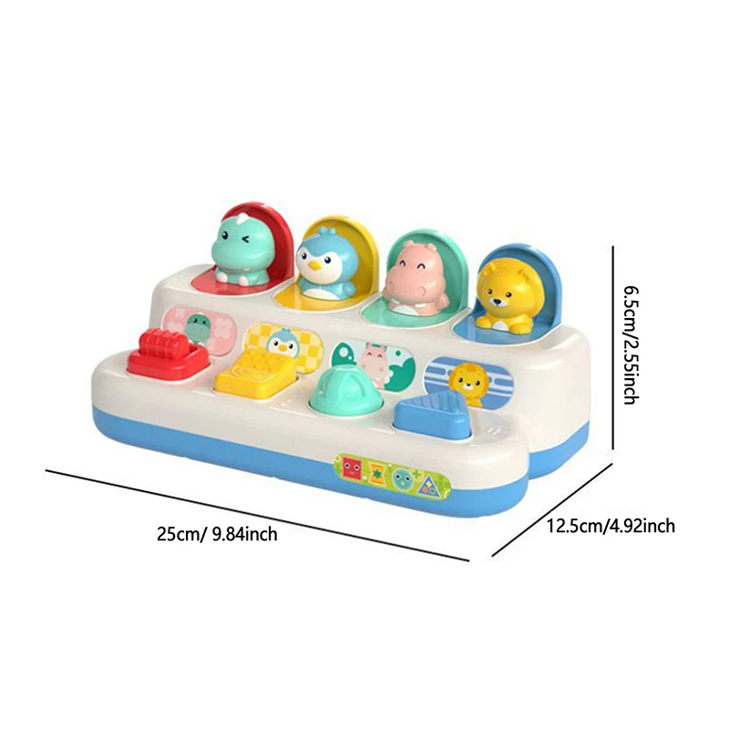 Interactive Activity Button Pop Up Animal Toy Baby Peek-a-Boo Toys Color Shape Sorting Game Hide And Seek Peekaboo Switch Box