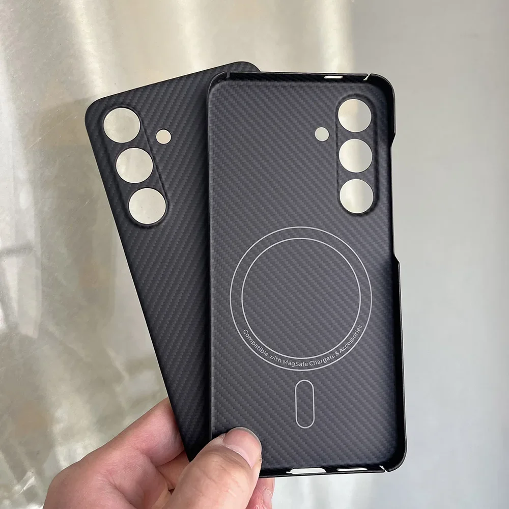 For Magnetic magsafe carbon fiber case for Samsung Galaxy S25/S24Ultra case shockproof Aramid for Galaxy S25Ultra carbon Cover 5