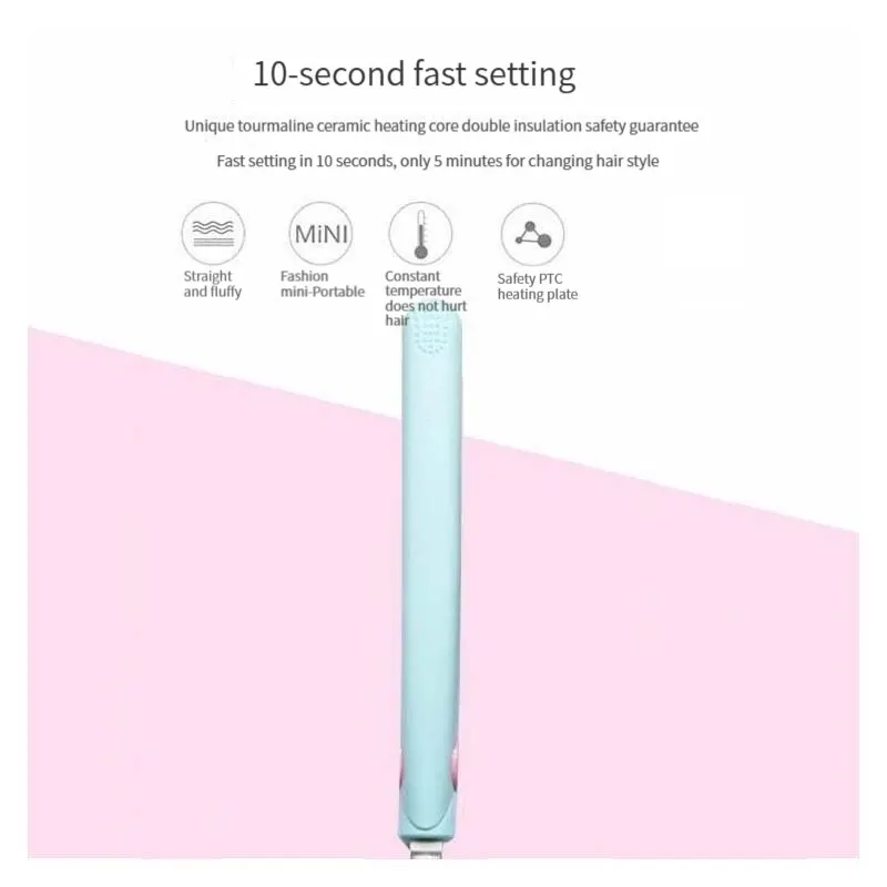 Mini Hair Straightener Clipboard Small Power Plug Curling Hair Straight Hair Girls Air Bangs Portable Hair Straightener 6