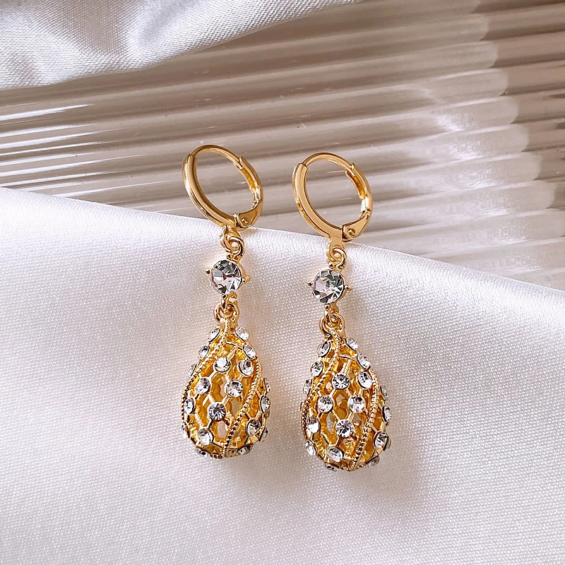 Orecchini Unisex Orecchini A Clip Con Strass Gioielli Moderni In Oro E