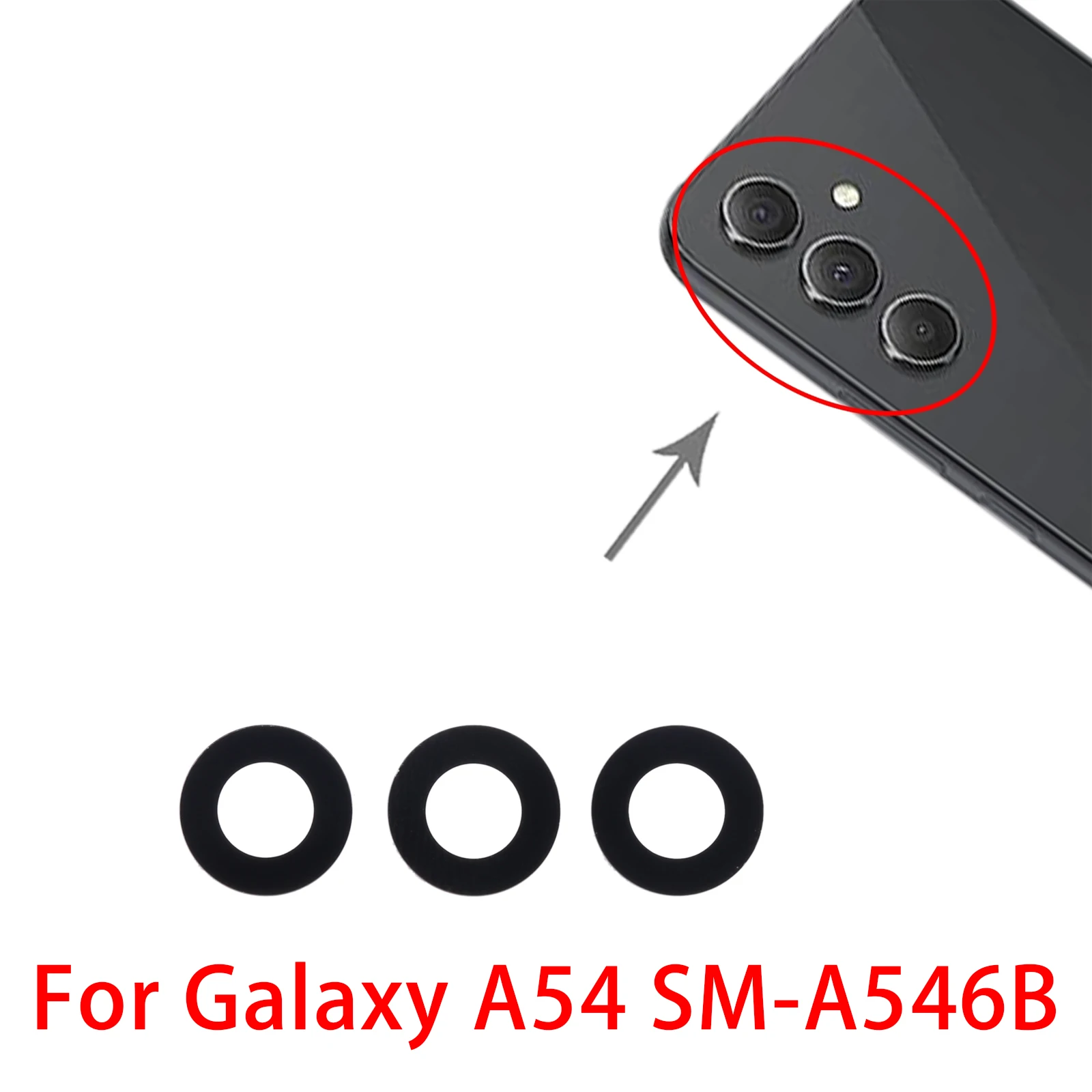 삼성 갤럭시 A54 SM-A546B용 10개 백 카메라 렌즈 전화 수리 교체 부품