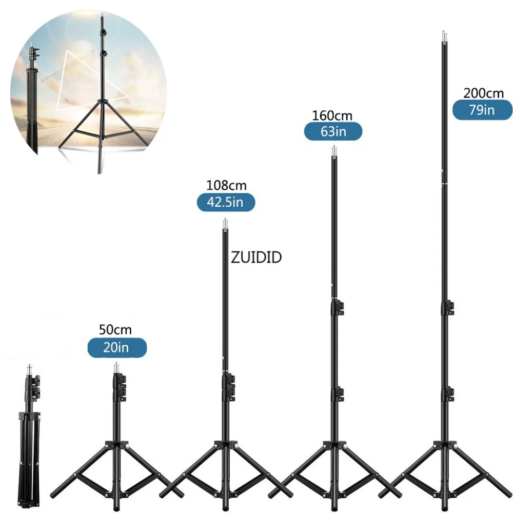 50/120/160cm Lighting Stand Fill Light Stand Tripod Suit Ring Light 1/4 Screw Ring Lamp Softbox Ringlight light stand photographic light stand