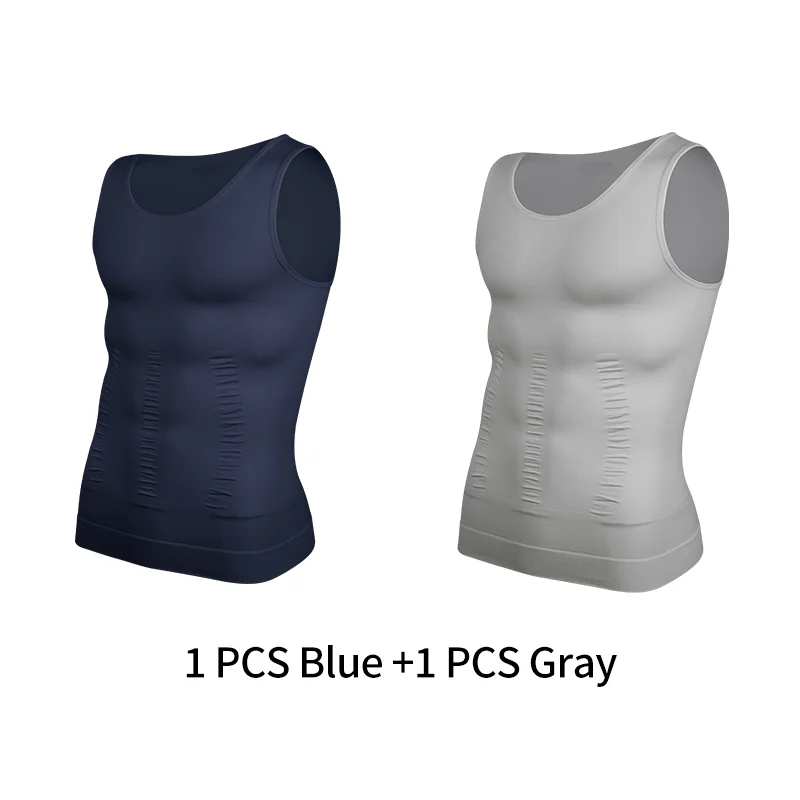 Men's Slimming Compression Tank Top - Body Shaper Vest for Workout & Tummy Control