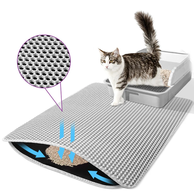 

Waterproof EVA Double Layer Cat Litter Box Mat Non-slip Sand Cat Pad Washable Bed Mat Clean Pad Matunder The Cat Litter Box