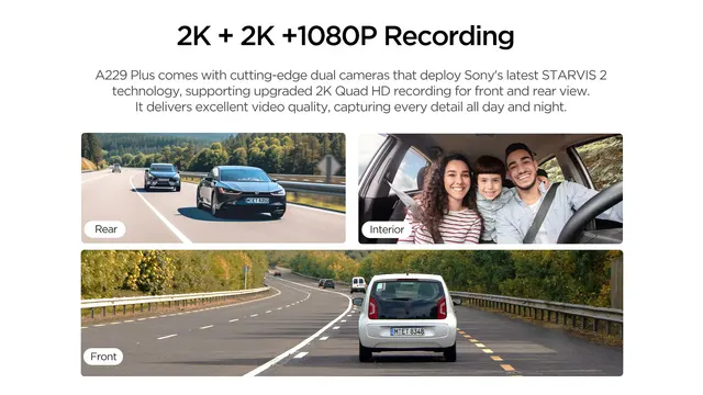 Viofo A229 Plus 3-Channel 2K+2K+1080P Dash Camera with Starvis 2 Senso –  Capture Your Action