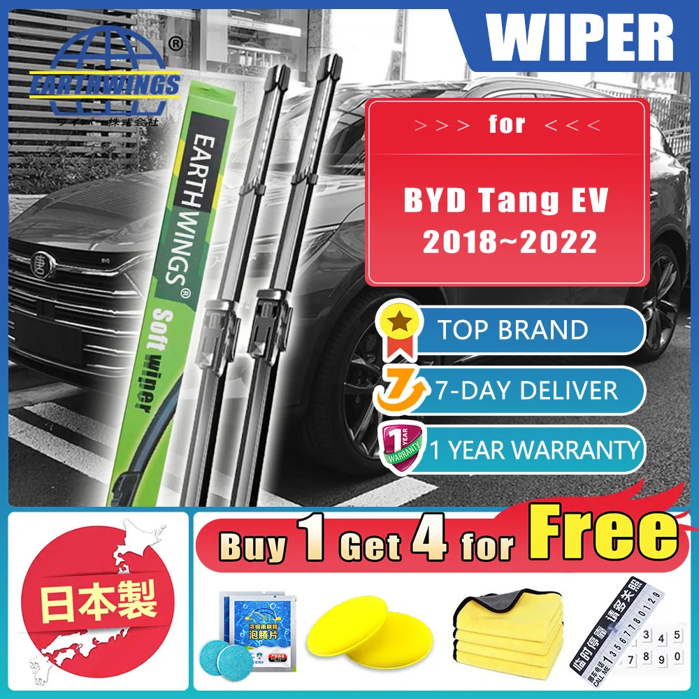 

For BYD Tang EV II 2018~2022 DM 2021 2019 Car Front Rear Wiper Blades Brushes Washer Accessories 4x Windshield Windscreen Cutter