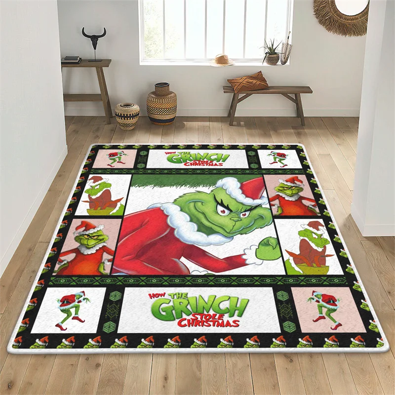 

2023 Christmas 3D All Over Printed Carpet Mat for Living Room Flannel Print Bedroom Non-slip Floor Rug Christmas Gift 01