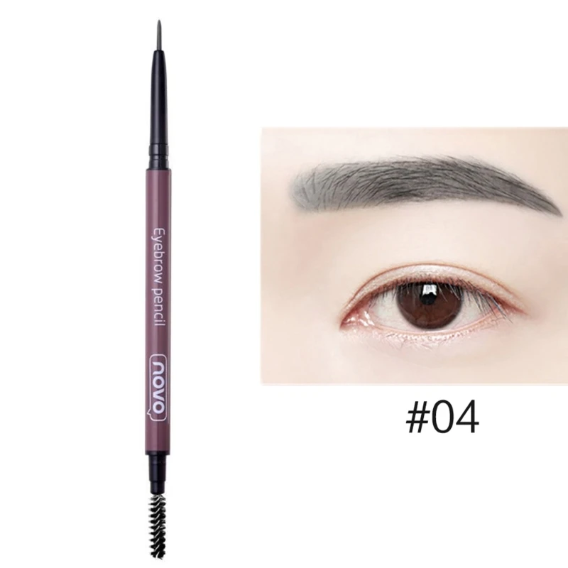 

Карандаш для бровей Micro Brow, темно-коричневый карандаш для подводки глаз для бровей, двойной карандаш для головы