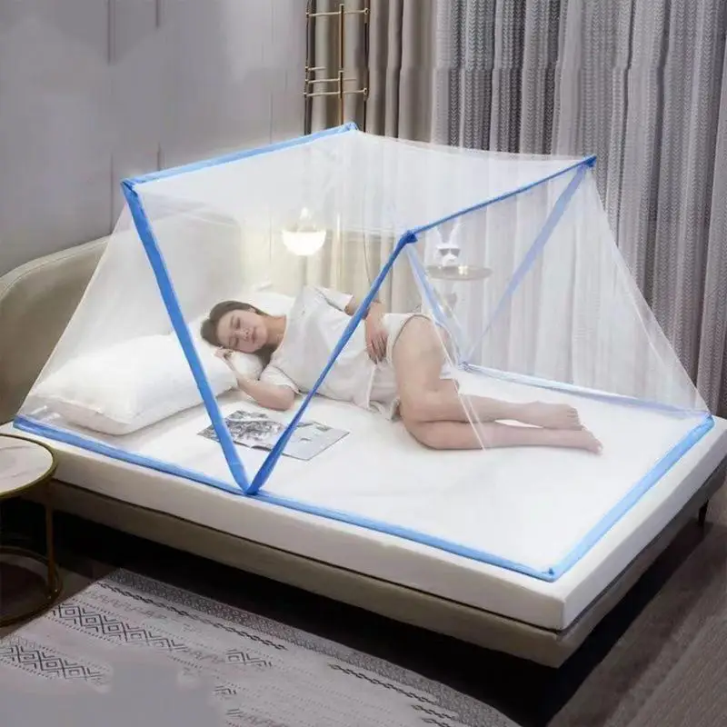 Bed Mesh Tent Folding Dormitory Single Bed Mesh Net Covers Portable Mosquito Forbidden Breathable Bedroom Outdoor Trip Tent