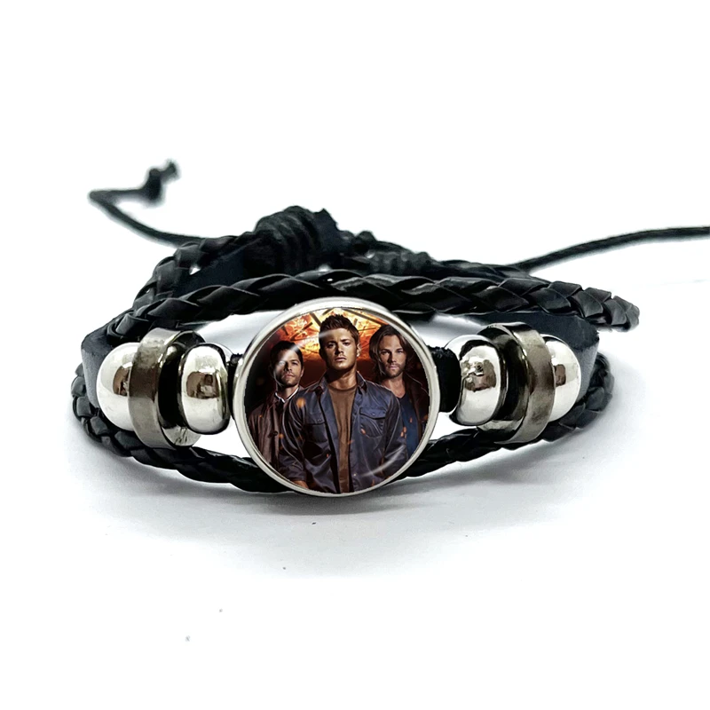 2023 New Supernatural Sign Leather Bracelets Sam Dean Multilayer Braided Bracelets Bangles Handmade Jewelry Gifts 2
