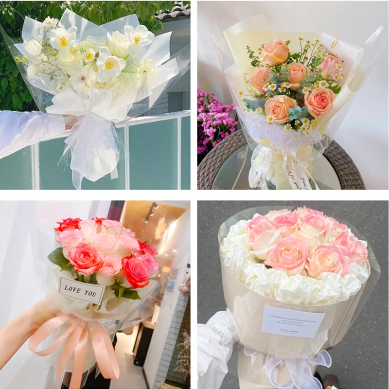 Cellophane wrapping paper 1/2pcs Clear Cellophane Wrap Roll For Gift Flower Bouquet Baskets Wrapping Arts Crafts Cellophane Wrapping Paper For Flowers