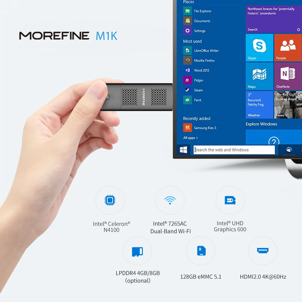 Experience Power On-the-Go with M1K Mini PC Stick – Celeron J4125, 8GB RAM, 128GB/256GB Storage, Windows 10 Pro, WiFi 5, BT 4.2. Description Image.This Product Can Be Found With The Tag Names Intel compute stick windows pro, Intel mini compute stick, Intel pc stick windows 10 pro, Windows 10 pro mini pc stick