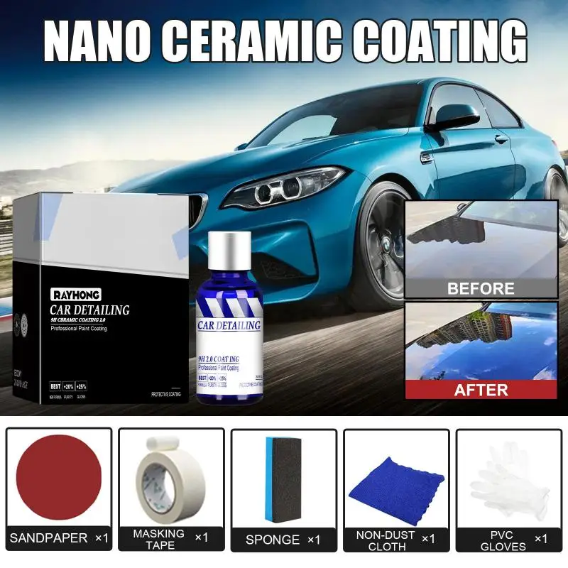 Auto Car Liquid Ceramic Coat Super Hydrophobic Glass Coating Set